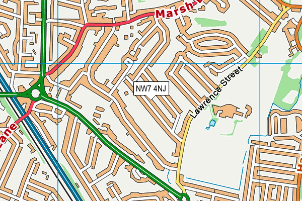 NW7 4NJ map - OS VectorMap District (Ordnance Survey)