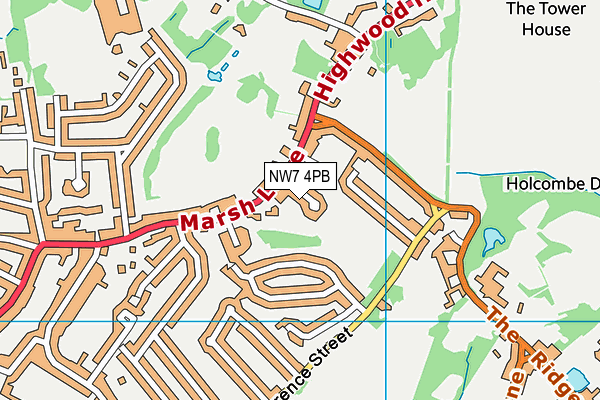 NW7 4PB map - OS VectorMap District (Ordnance Survey)