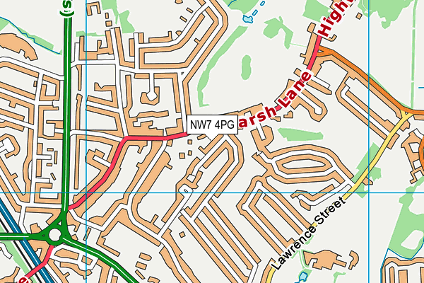 NW7 4PG map - OS VectorMap District (Ordnance Survey)