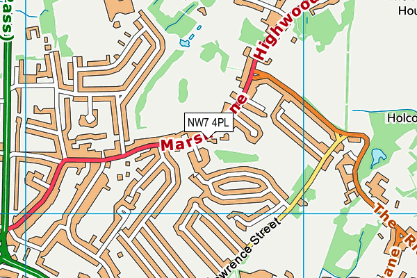 NW7 4PL map - OS VectorMap District (Ordnance Survey)