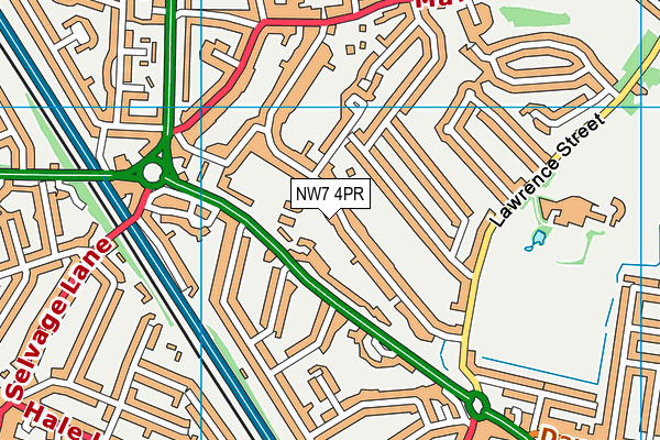NW7 4PR map - OS VectorMap District (Ordnance Survey)
