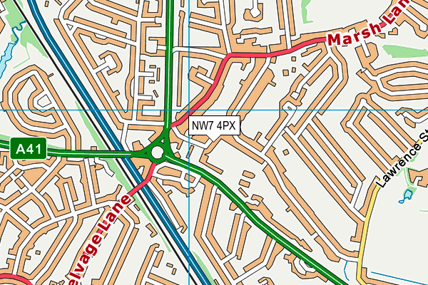 NW7 4PX map - OS VectorMap District (Ordnance Survey)