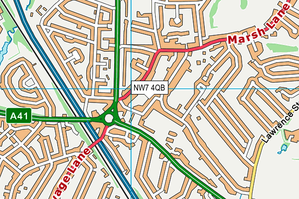 NW7 4QB map - OS VectorMap District (Ordnance Survey)