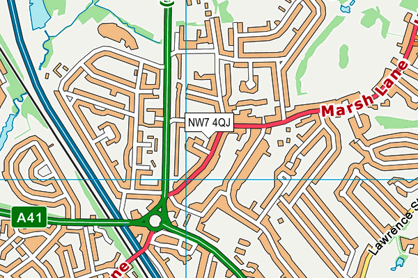 NW7 4QJ map - OS VectorMap District (Ordnance Survey)