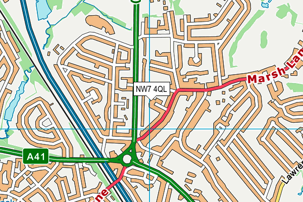 NW7 4QL map - OS VectorMap District (Ordnance Survey)