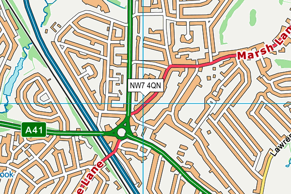 NW7 4QN map - OS VectorMap District (Ordnance Survey)