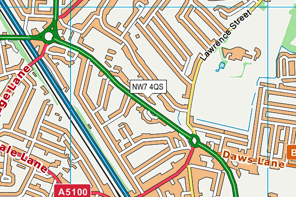 NW7 4QS map - OS VectorMap District (Ordnance Survey)