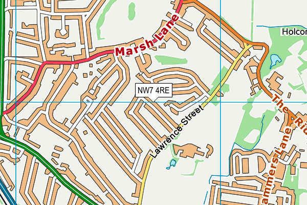 NW7 4RE map - OS VectorMap District (Ordnance Survey)