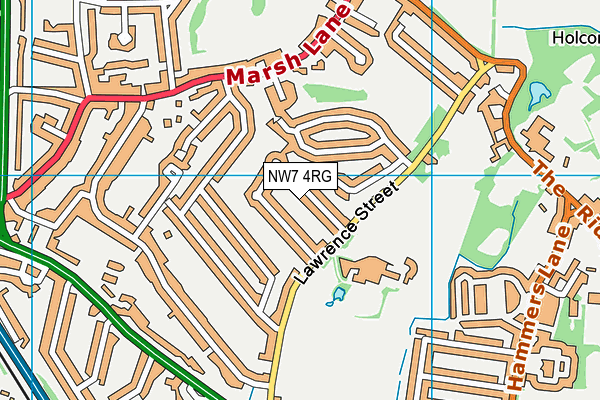 NW7 4RG map - OS VectorMap District (Ordnance Survey)