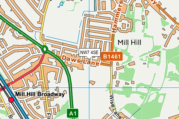 Mill Hill Park map (NW7 4SE) - OS VectorMap District (Ordnance Survey)