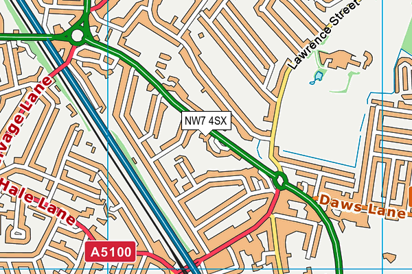 NW7 4SX map - OS VectorMap District (Ordnance Survey)