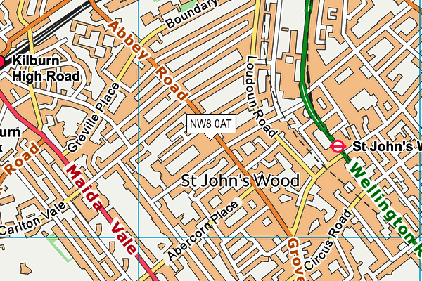 NW8 0AT map - OS VectorMap District (Ordnance Survey)