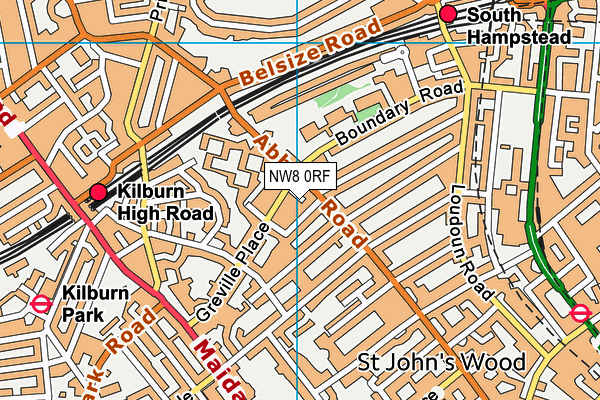 NW8 0RF map - OS VectorMap District (Ordnance Survey)