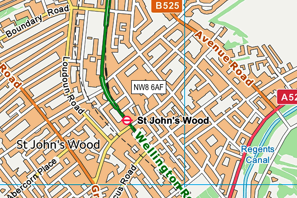 NW8 6AF map - OS VectorMap District (Ordnance Survey)