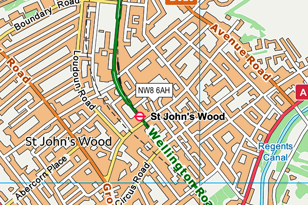 NW8 6AH map - OS VectorMap District (Ordnance Survey)
