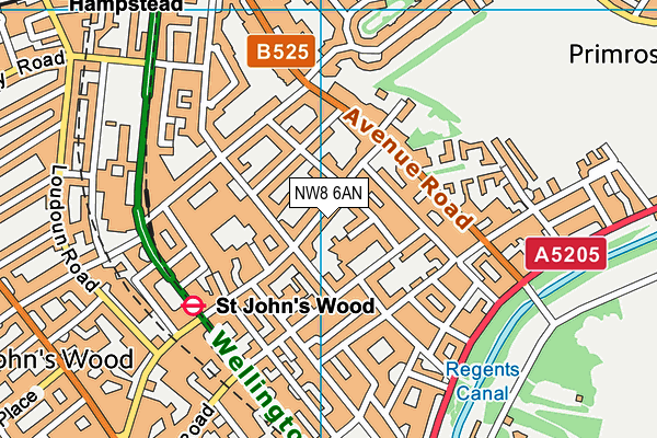 NW8 6AN map - OS VectorMap District (Ordnance Survey)