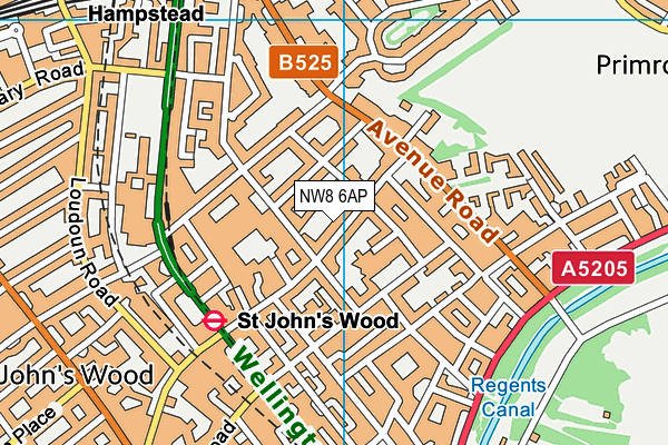 NW8 6AP map - OS VectorMap District (Ordnance Survey)
