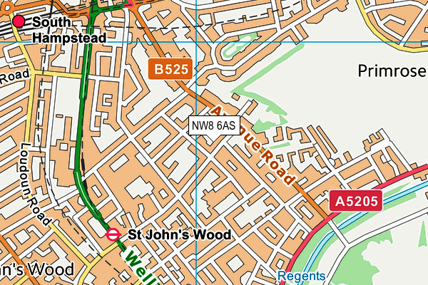 NW8 6AS map - OS VectorMap District (Ordnance Survey)