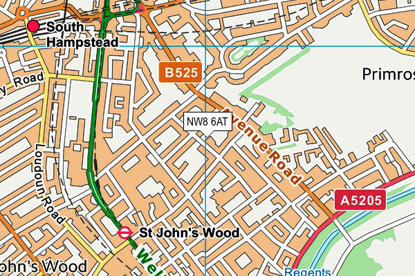 NW8 6AT map - OS VectorMap District (Ordnance Survey)