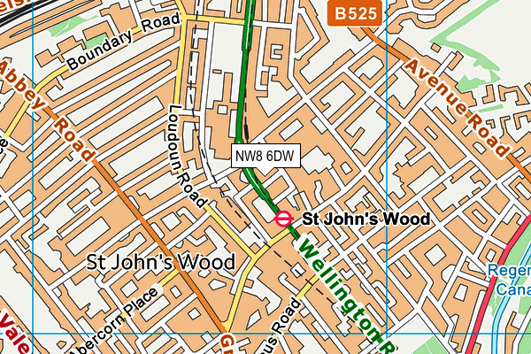 NW8 6DW map - OS VectorMap District (Ordnance Survey)