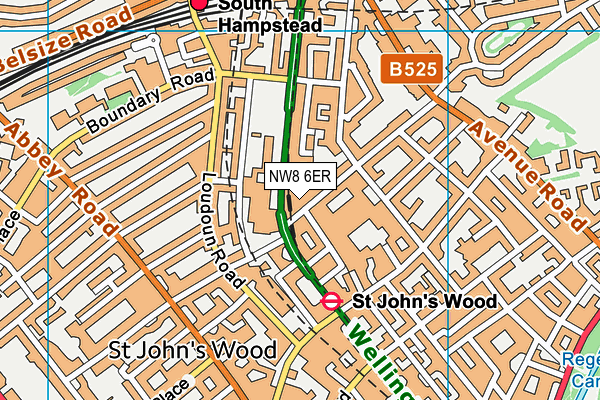 NW8 6ER map - OS VectorMap District (Ordnance Survey)