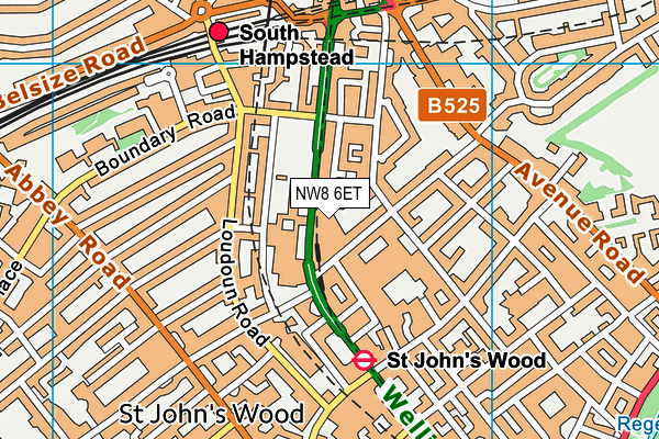 NW8 6ET map - OS VectorMap District (Ordnance Survey)