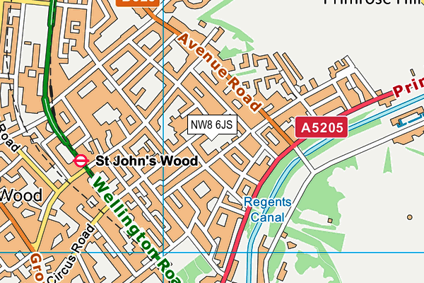 NW8 6JS map - OS VectorMap District (Ordnance Survey)