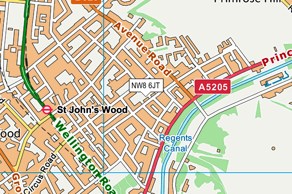 NW8 6JT map - OS VectorMap District (Ordnance Survey)