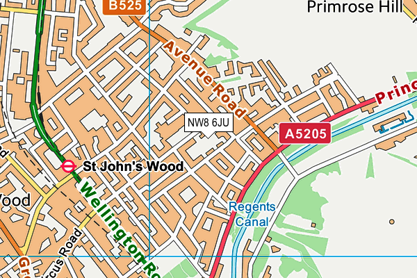 NW8 6JU map - OS VectorMap District (Ordnance Survey)