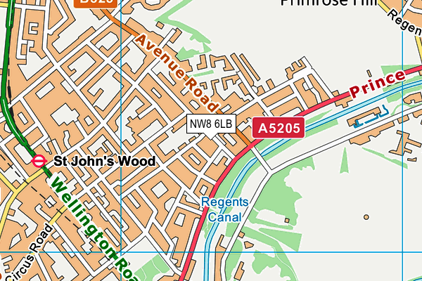 NW8 6LB map - OS VectorMap District (Ordnance Survey)