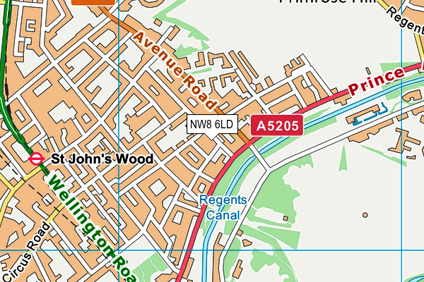 NW8 6LD map - OS VectorMap District (Ordnance Survey)