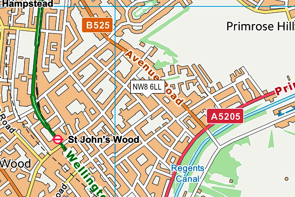 NW8 6LL map - OS VectorMap District (Ordnance Survey)