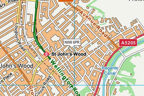 NW8 6PR map - OS VectorMap District (Ordnance Survey)
