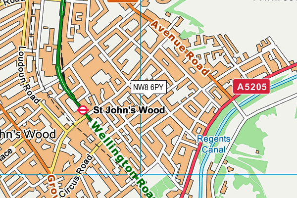 NW8 6PY map - OS VectorMap District (Ordnance Survey)