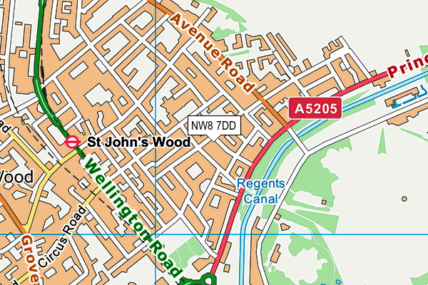 NW8 7DD map - OS VectorMap District (Ordnance Survey)