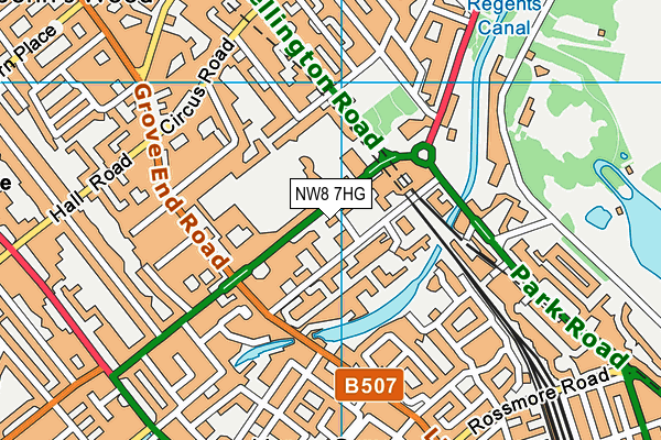 NW8 7HG map - OS VectorMap District (Ordnance Survey)