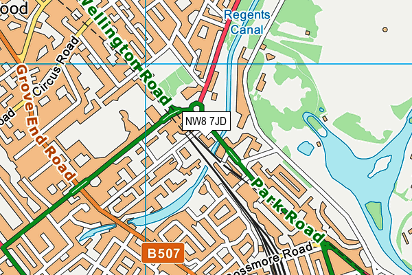 NW8 7JD map - OS VectorMap District (Ordnance Survey)
