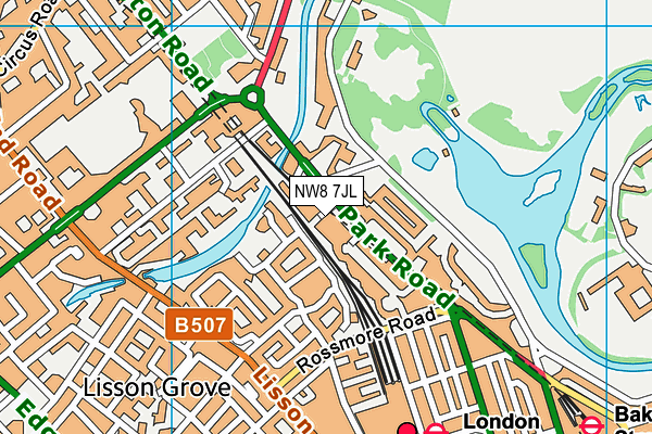 NW8 7JL map - OS VectorMap District (Ordnance Survey)