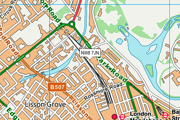 NW8 7JN map - OS VectorMap District (Ordnance Survey)