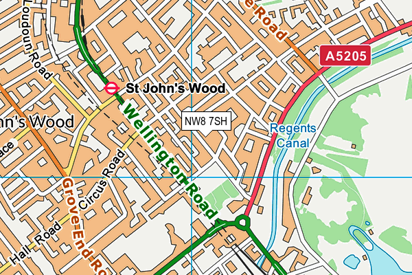 NW8 7SH map - OS VectorMap District (Ordnance Survey)