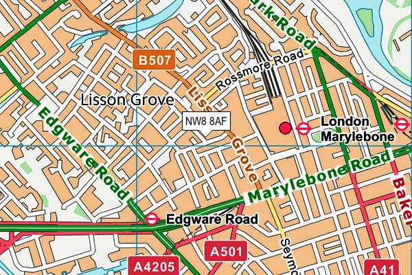 NW8 8AF map - OS VectorMap District (Ordnance Survey)