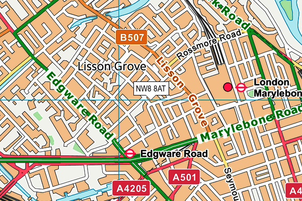 NW8 8AT map - OS VectorMap District (Ordnance Survey)