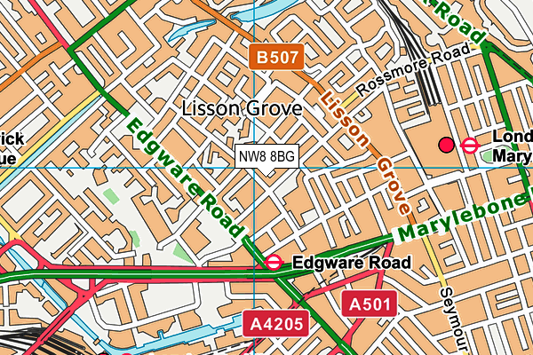 NW8 8BG map - OS VectorMap District (Ordnance Survey)