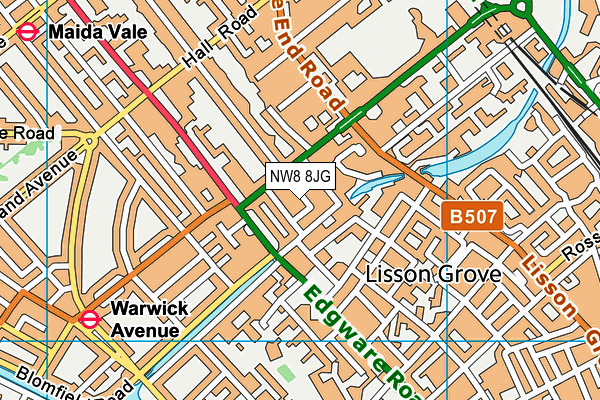 NW8 8JG map - OS VectorMap District (Ordnance Survey)