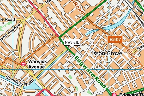 NW8 8JL map - OS VectorMap District (Ordnance Survey)
