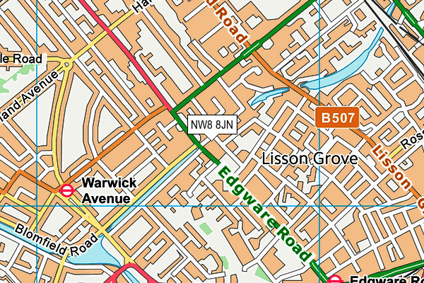NW8 8JN map - OS VectorMap District (Ordnance Survey)