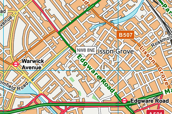NW8 8NE map - OS VectorMap District (Ordnance Survey)