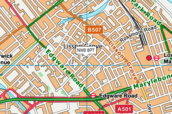 NW8 8PT map - OS VectorMap District (Ordnance Survey)