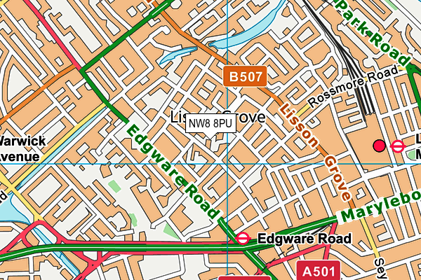 NW8 8PU map - OS VectorMap District (Ordnance Survey)