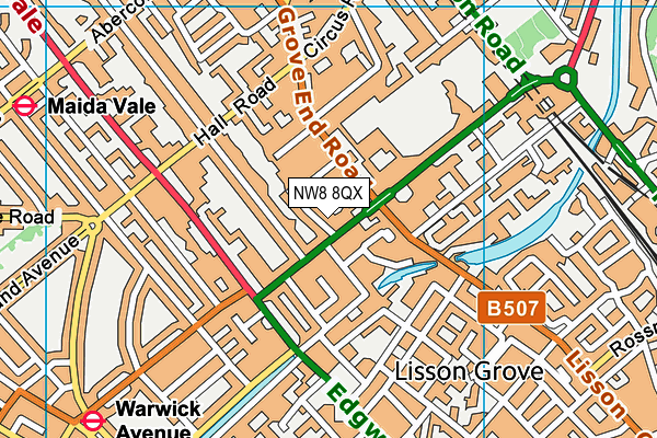 NW8 8QX map - OS VectorMap District (Ordnance Survey)